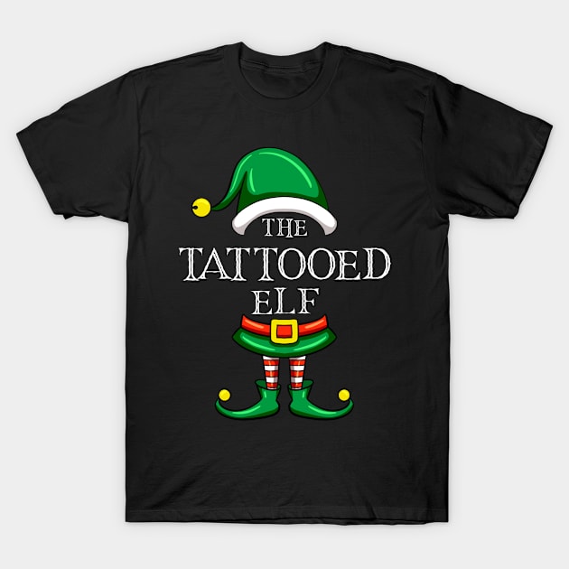 The Tattooed Elf Matching Family Christmas Pajama T-Shirt by Maica